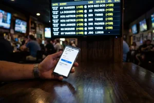 Anzeigetafel mit Baseball-Quoten in American Odds und Dezimalformat auf einem Sportwetten-Bildschirm