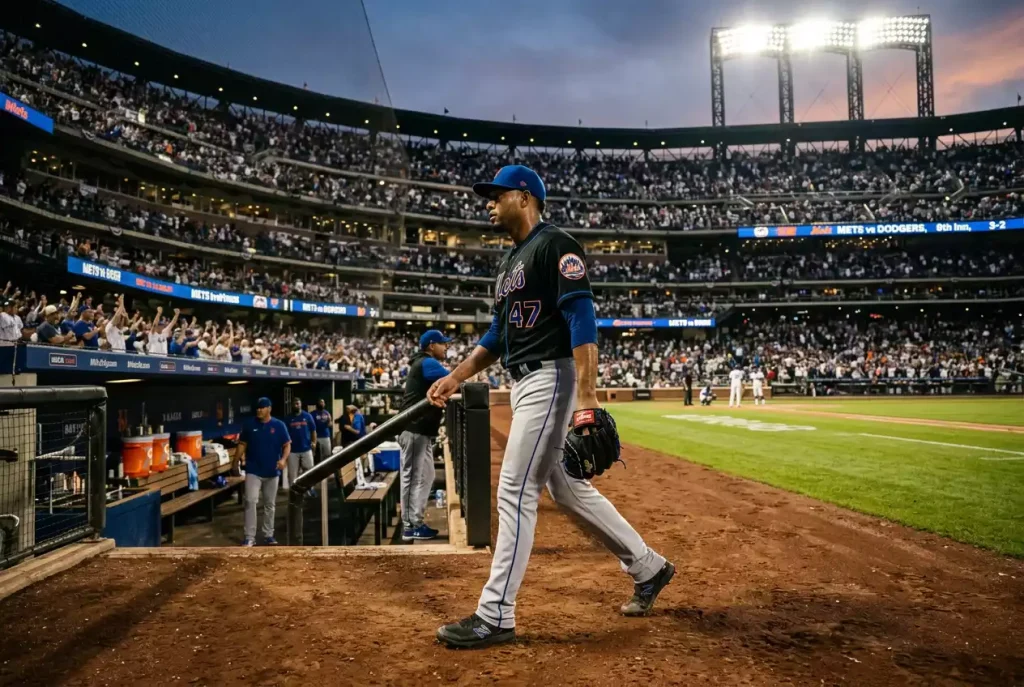 Baseball-Reliever betritt das Spielfeld aus dem Bullpen während eines Pitcherwechsels im MLB-Spiel